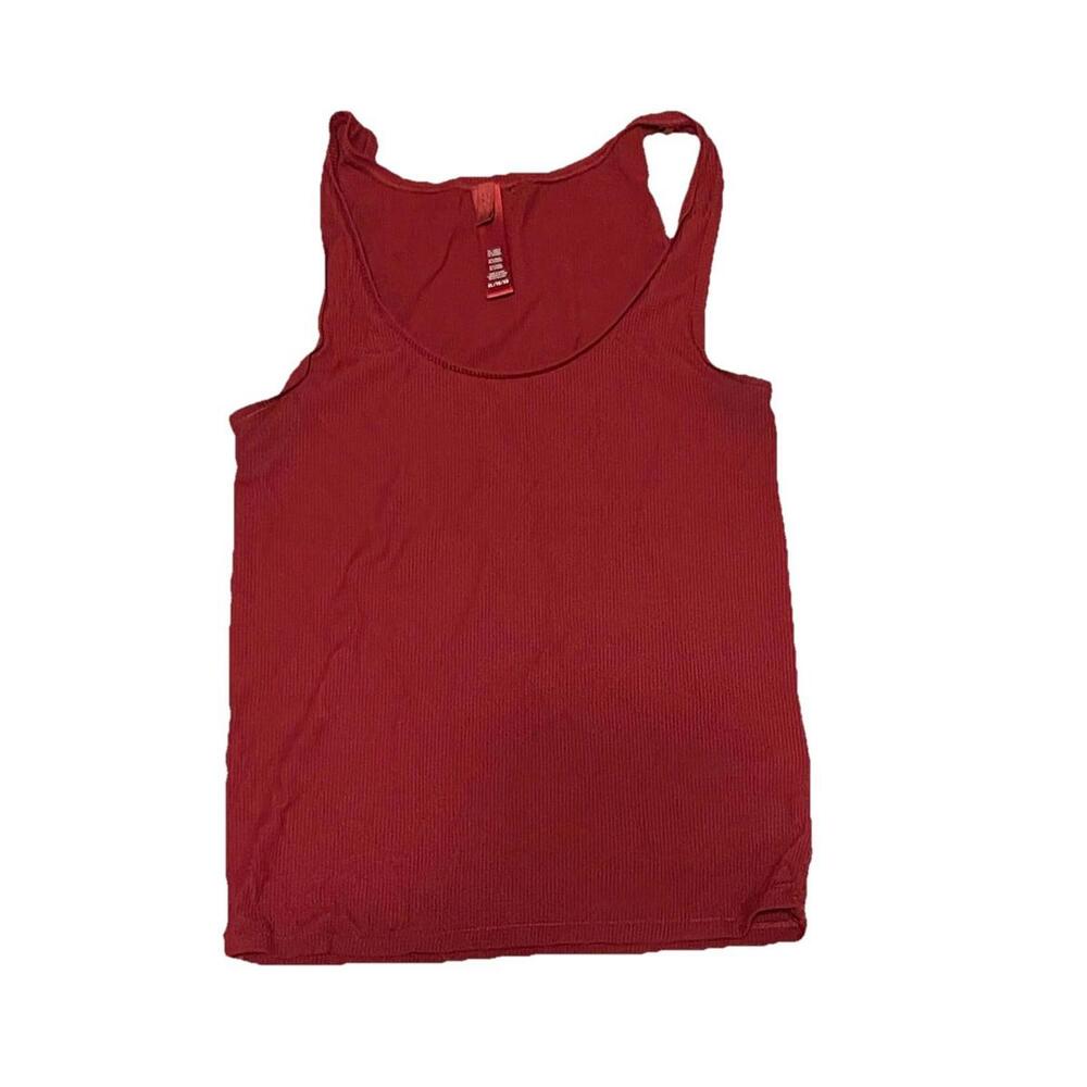 Skims Cotton Rib‎ Tank Top Red Size XL H88